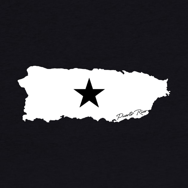 Puerto Rico Mi Isla Estrella Bandera Negra Puerto Rican Island Flag by PuertoRicoShirts